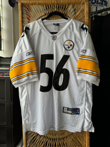 Reebok NFL Pittsburgh Steelers LaMarr Woodley #56 White Football Jersey Size 52