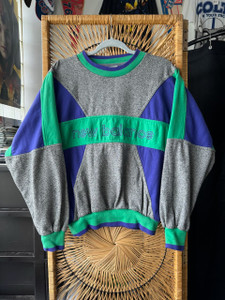 Vtg New Balance Colorblock Purple & Green Crewneck Sweatshirt Size XL