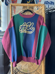 Vintage Auburn University Color Block Crewneck Sweatshirt Size Large
