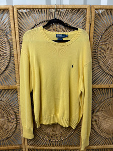 Polo Ralph Lauren Yellow Crewneck Sweater Men's Size 2XL Polo Ralph Lauren Yellow Crewneck Sweater Men's Size 2XL