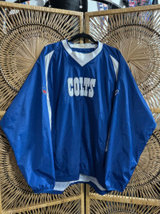 NFL Reebok Indianapolis Colts Blue & White Windbreaker Pullover Size XL