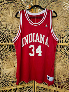 Vtg 90s Champion Indiana University IU Hoosiers #34 Red Basketball Jersey Size 48