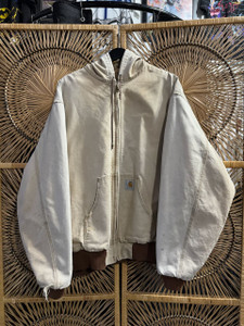 Vintage 90s Y2K Beige Carhartt Hooded Active Jacket Size 2XL