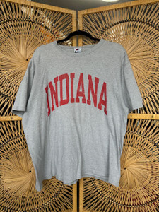 Vintage 90s Y2K Champion Indiana University IU Hoosiers Grey T-Shirt Size XL