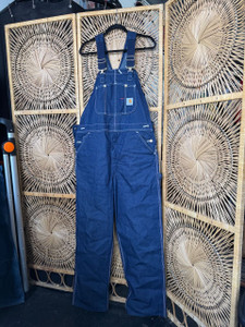 Carhartt Bib Overalls Carpenter Blue Denim Workwear 14806 Size 38X32