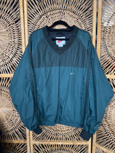 90s Nike White Tag Forest Green Pullover Windbreaker Size Large