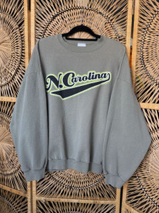 Vtg 90s 1999 North Carolina Sage Green Crewneck Sweatshirt Size 2XL XXL