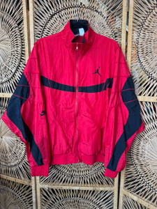 Vintage 80s Nike Air Jordan Flight Red & Black Full Jumpman Track Suit Size Large