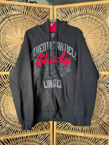 Y2K 2000s Shady Limited Black Hoodie Full Zip Sweatshirt Size Medium