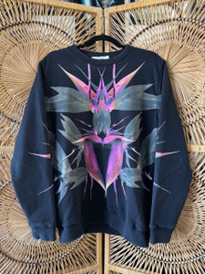 Y2K 2012 Givenchy S/S Birds Of Paradise Black Crewneck Sweatshirt Size Large