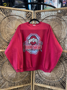 Y2K Ohio State University OSU Buckeyes Red Crewneck Sweatshirt Size X-Large XL