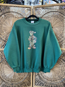 Vtg 90s Disney Tigger Graphic Green Crewneck Sweatshirt Size X-Large XL