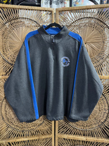 Y2K Aeropostale Athletics Grey & Blue 1/4 Zip Pullover Sweatshirt Size X-Large XL