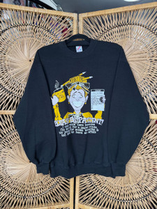 Vintage 90s Please Be Patient! Workplace Humor Black Crewneck Sweatshirt Size X-Large