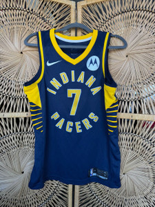 Y2K Nike NBA Pacers Indianapolis Malcolm Brogdon #7 Basketball Navy Blue Jersey Size 44