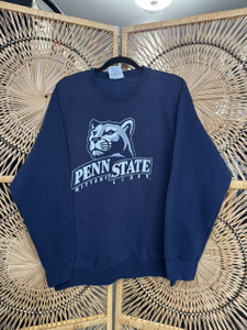 Vtg 90s Lee Sport Penn State University Navy Blue Crewneck Sweatshirt Size Large