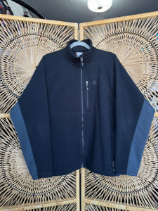 Y2K Nike ACG Black Spandex Panel Fleece Jacket Full Zip Size Medium