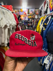 Vintage DS P Brand University of Georgia Bulldogs Red Snapback Hat