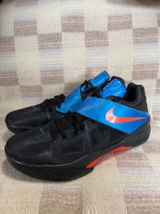 2011 Nike Zoom KD IV 4 OKC Away Black Orange Blue Basketball Shoes Mens Sz 16 SAMPLES
