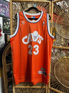 Vtg Y2K Adidas NBA Cleveland Cavaliers Cavs Lebron James #23 Orange Jersey Size X-Large XL