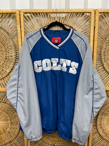 NFL Brand Indianapolis Colts NFL Pullover Blue & Gray Windbreaker Size 2XL NFL Brand Indianapolis Colts NFL Pullover Blue & Gray Windbreaker Size 2XL