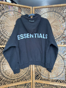 Essentials Fear Of God 3M Black Hooded Sweatshirt Size Medium