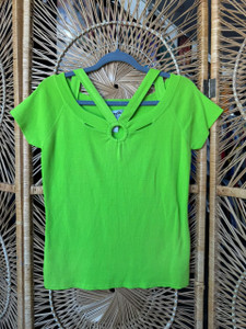 Vintage Joseph A. Bright Green Knit Top Women's Size Large