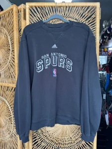 Vintage Adidas NBA San Antonio Spurs Black Crewneck Sweatshirt Size Medium