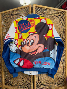 Vintage Chalkline Mickey Mouse Team Sports Bomber Jacket Size Large