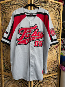 Vtg Y2K FUBU League '05 Red Grey Baseball Jersey Size XXL 2XL
