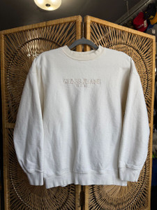 Vtg 90s Guess USA Embroidered Beige Crewneck Sweatshirt Size OSFA