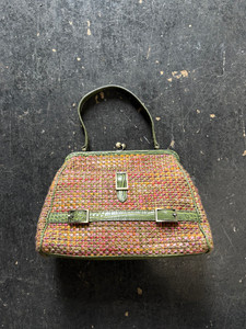 Vintage Y2K The Limited Tweed Kiss Lock Hand Bag