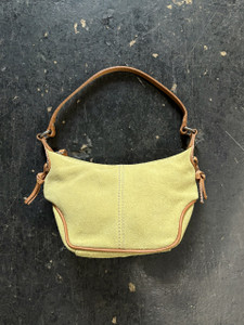 Vintage Y2K Fossil Chartreuse Green Suede Hand Bag