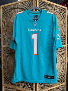 NWT Nike NFL Miami Dolphins Football Tua Tagovailoa #1 Teal Jersey Size Medium