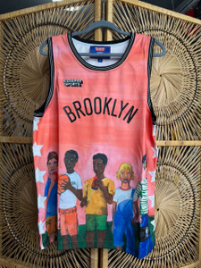 NWT NBA x KidSuper Sports Brooklyn Nets Multicolored Basketball Jersey Size Medium