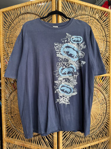 Y2K Ecko Unltd. Graffiti Navy Blue T-Shirt Size XL X-Large