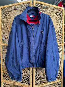 Vintage 90s Y2K Tommy Hilfiger Navy Blue Fleece Lined Jacket Size X-Large