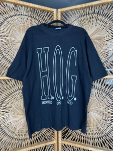 Vintage H.O.G. Hooked On God Black T-Shirt Size 2XL XXL