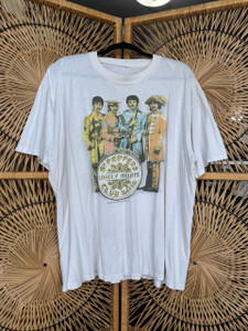 Vintage 90s 1995 The Beatles Apple Sgt. Pepper's Lonely Hearts White T-Shirt Size XL 2XL