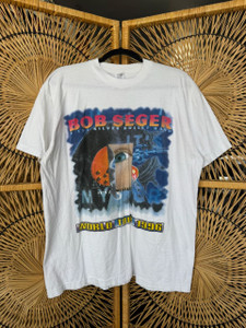 Vintage 90s 1996 Bob Seger It's A Mystery Tour White T-Shirt Size Large