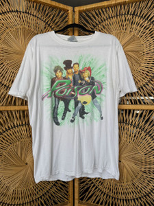Vtg Y2K Poison Rock Band White T-Shirt Size XL X-Large