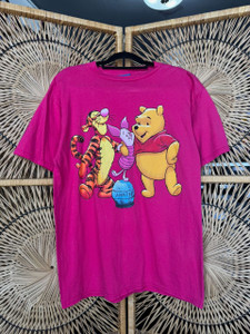 Vintage Disney Winnie the Pooh, Tigger, And Piglet Hot Pink T-shirt Size Large