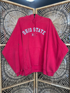 Vintage Nike Team OSU Ohio State University Buckeyes Red Hooded Sweatshirt Size XXL 2XL