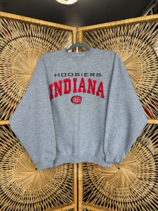 Vintage Cadre Athletic Indiana University IU Red Stitched Grey Crewneck Sweatshirt Size Medium