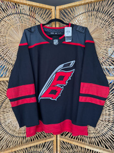 DS Adidas NHL Carolina Hurricanes Black & Red Hockey Jersey Size 52