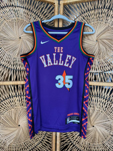 Nike NBA Phoenix Suns "The Valley" Kevin Durant #35 Purple Basketball Jersey Size 40 Small