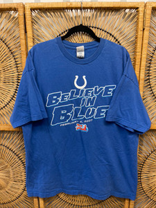 Y2K 2000s Indianapolis Colts Believe in Blue T-Shirt Size 2XL Y2K 2000s Indianapolis Colts Believe in Blue T-Shirt Size 2XL