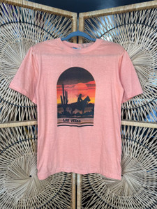 Vintage 80s 90s Forefront Las Vegas Peach T-Shirt Size Medium