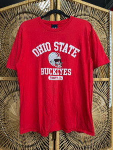 Vintage OVB Ohio State University OSU Football Buckeyes Red T-Shirt Size Large