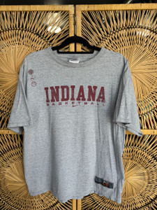 Vintage Nike Indiana University IU Hoosiers Basketball Grey T-Shirt Size Large